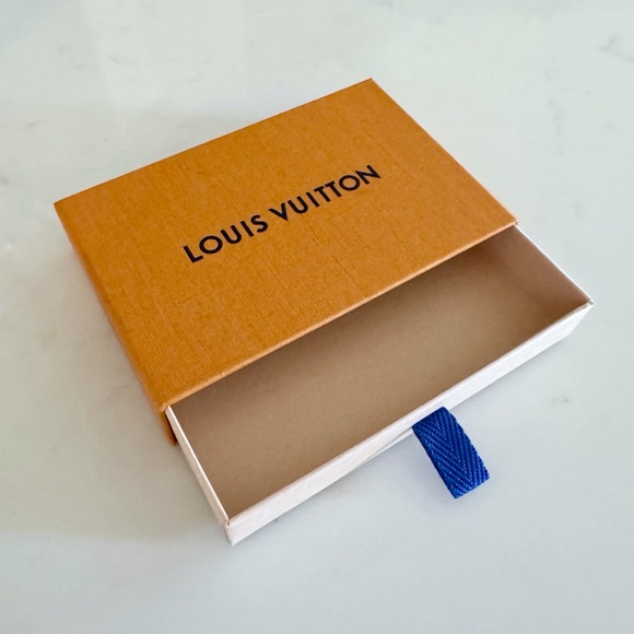 Louis Vuitton LV Drawer Style Saffron Orange Jewelry Gift Box, Blue Pull Tab - Picture 4 of 17